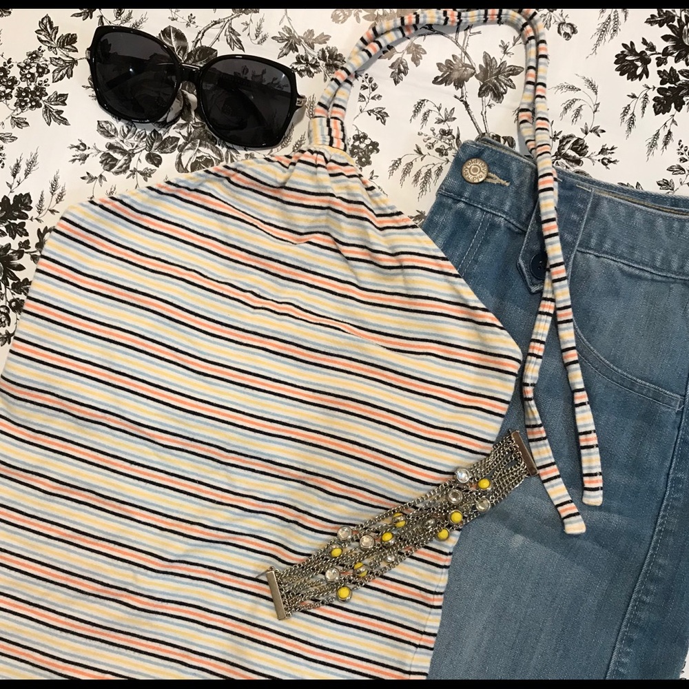 LOFT Striped Halter Top - Picture 1 of 5